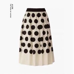 Black Polka Dot Cream Skirt